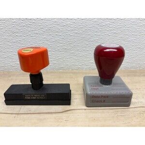 Vtg Set Of Self Inked Rubber Stamps